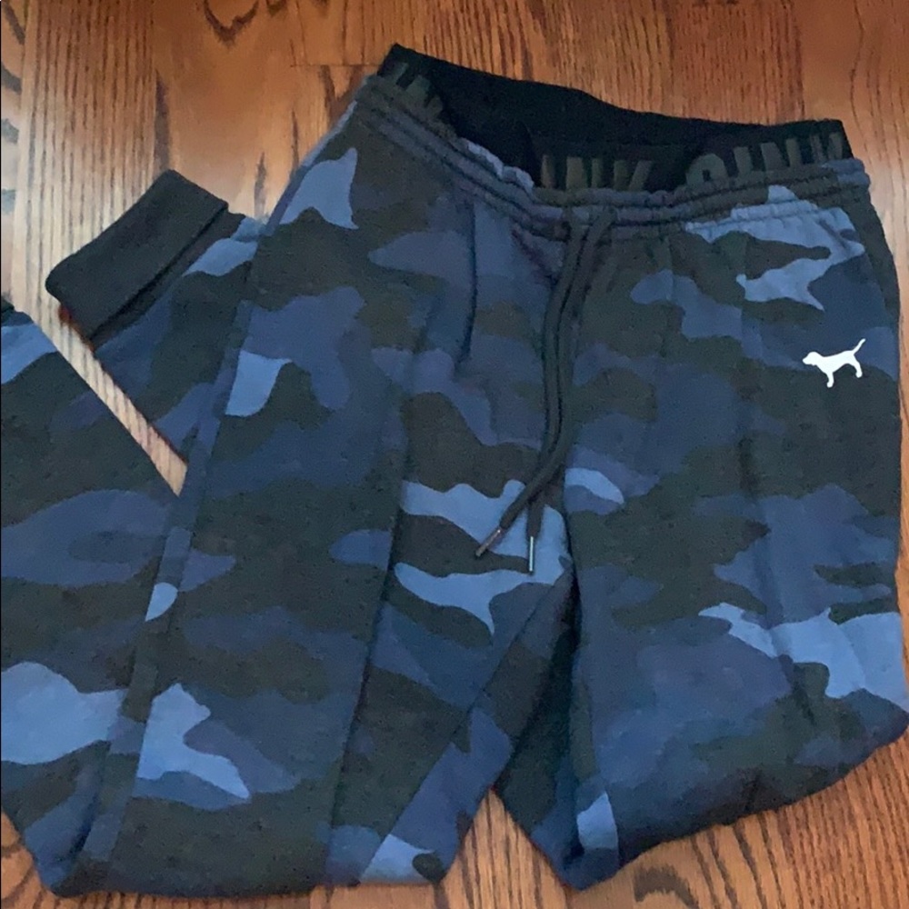 Victoria Secret Pink- blue camp joggers